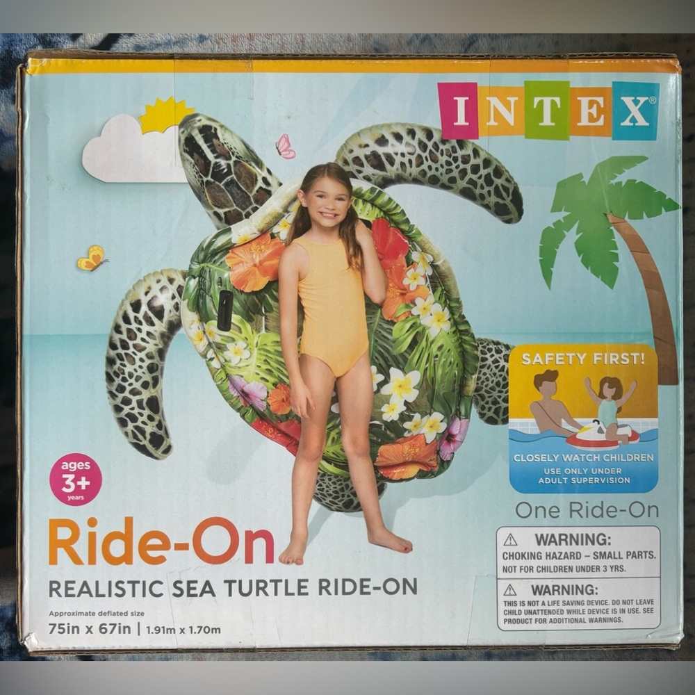 Intex Realistic Sea Turtle Ride-On*Pool Inflatable Float Water Toy* New Sealed